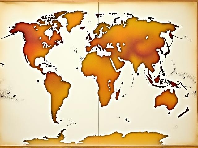 修復後の古の世界地図